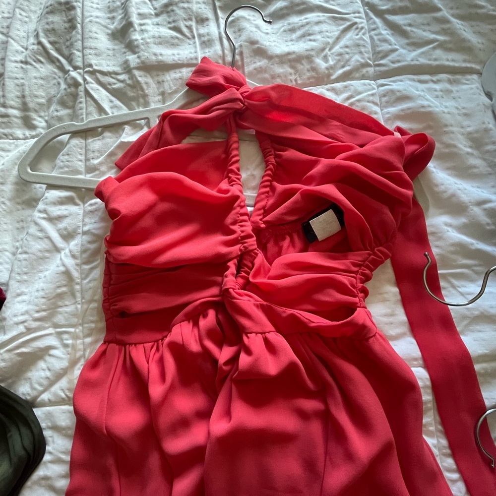 Hot Miami Styles Coral Pink Maxi Dress